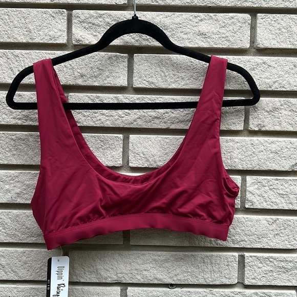 Dippin Daisy Festival Bikini Top Burgundy Sz L - Picture 5 of 6